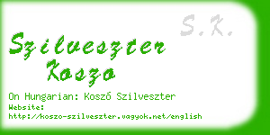 szilveszter koszo business card